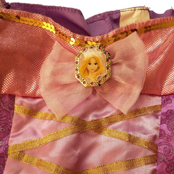 Disney Rapunzel Tangled Costume 4-6X Purple Gold Glittery Princess Dress - Picture 4 of 11